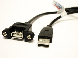 USB 2.0 Cable - Panel Mount A Female to Mini-B Male - 20 inch