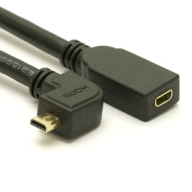 HDMI 1.4 Left Angle Micro to Female Micro