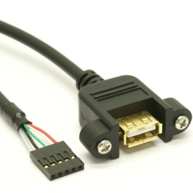 USB A Female Panel to Header (Molex type)