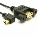 Ultra-Thin USB 2.0 Extension Cable (A to Right Angle Mini-B)