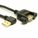 USB 2.0 Right Angle Extension w/Panel Connector