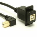 USB 2.0 B Panel Connector with Left Angle B