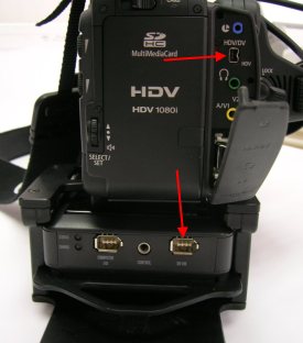 Canon HDV 1080i with FireStore - Angled FireWire Cables