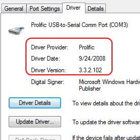 fix prolific usb to serial comm port for win 10