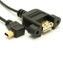 Ultra-Thin USB 2.0 Extension Cable (A to Left Angle Mini-B)